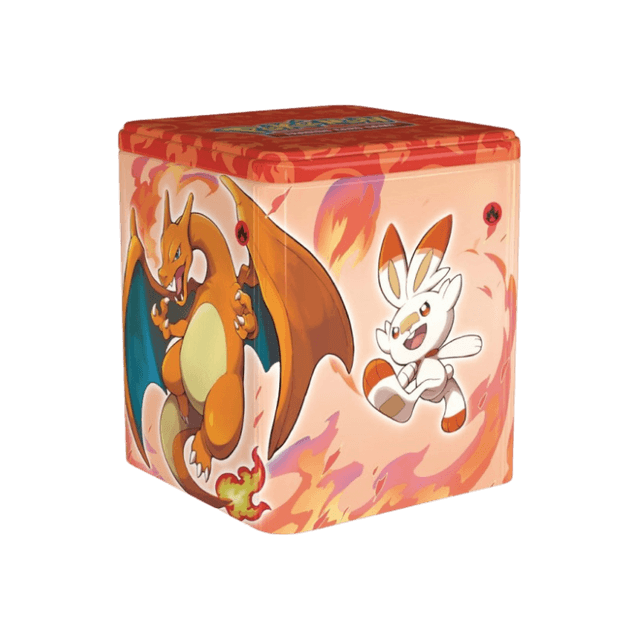 Stacking Tin da Collezione Tipo Fuoco: Charizard, Victini, Braixen e Scorbunny
