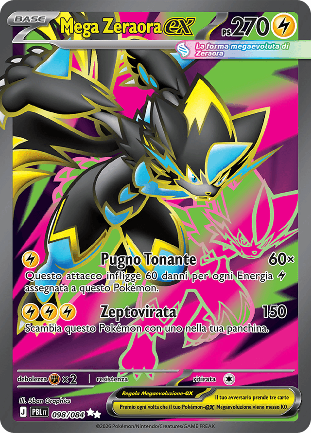Mega Zeraora-ex 98/084 – Megaevoluzione - Buio Pesto