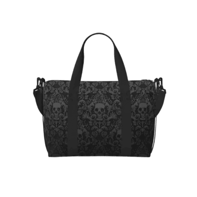 Borsa da Viaggio con Teschi Neri Gotici