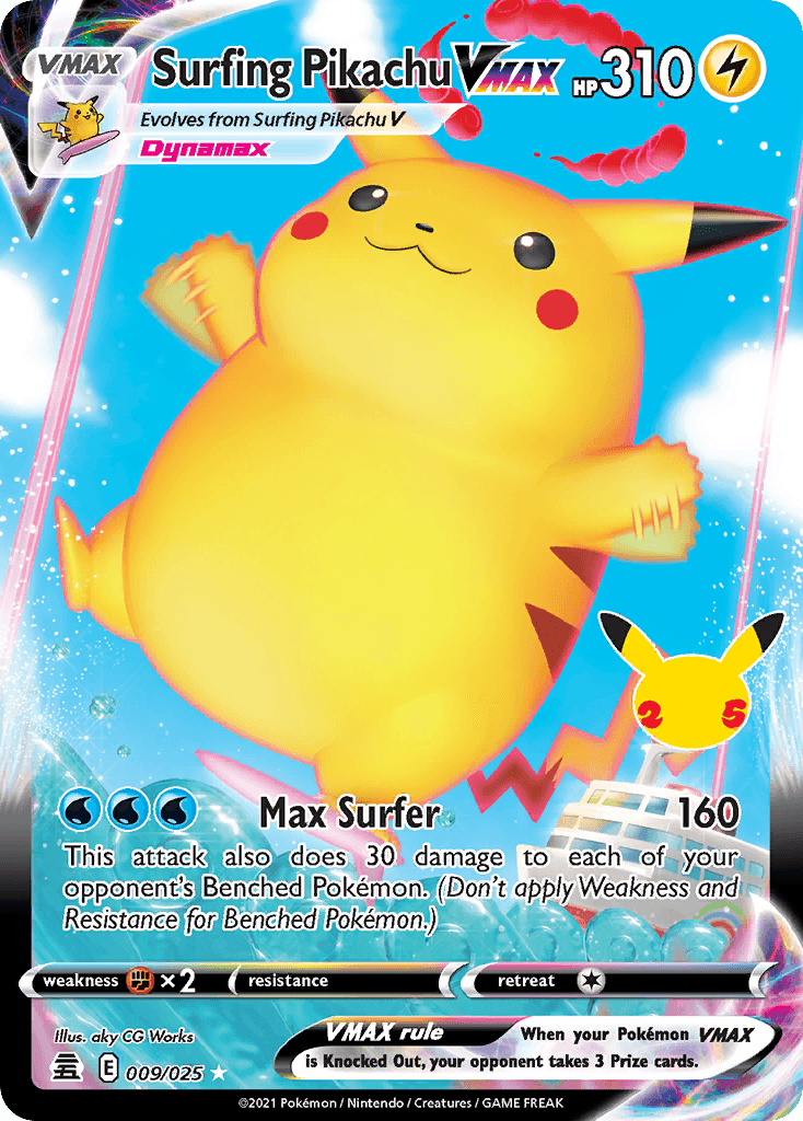 Surfing Pikachu VMAX 009/025 – Celebrations – English
