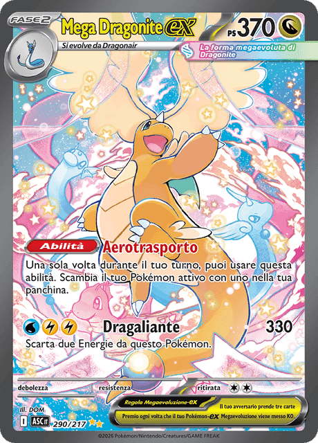 Mega Dragonite-ex 290/217 Rara Illustrazione Speciale – Ascesa Eroica – IT