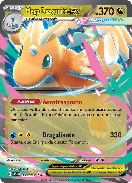 Mega Dragonite-ex 152/217 Doppia Rara – Ascesa Eroica – IT