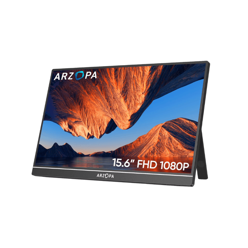 Arzopa Monitor Portatile 15.6" FHD IPS per Laptop con Cavalletto