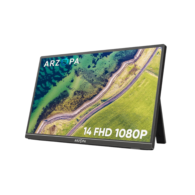 Arzopa Monitor Portatile 14" FHD IPS per Laptop con Doppio Altoparlante Integrato