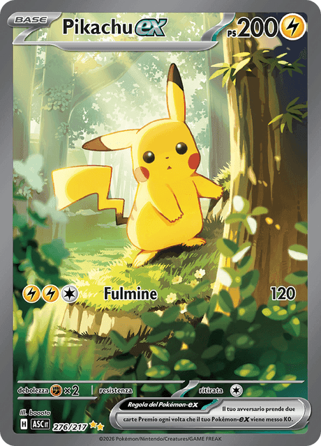Pikachu-ex 276/217 Rara Illustrazione Speciale – Ascesa Eroica – IT