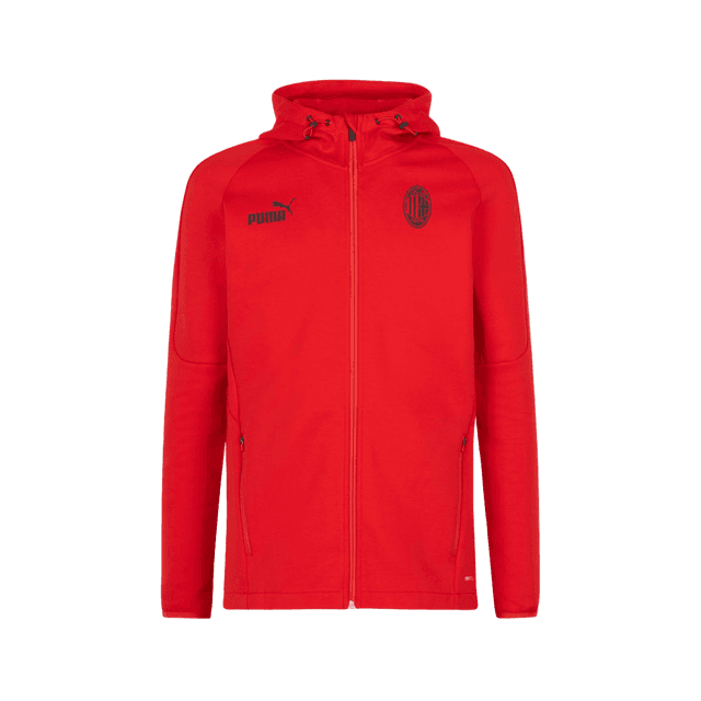 FELPA MILAN CASUALS 2022/23 CON ZIP E CAPPUCCIO