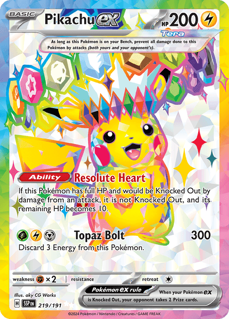 Pikachu ex 219/191 Ultra Rare – Surging Sparks – English