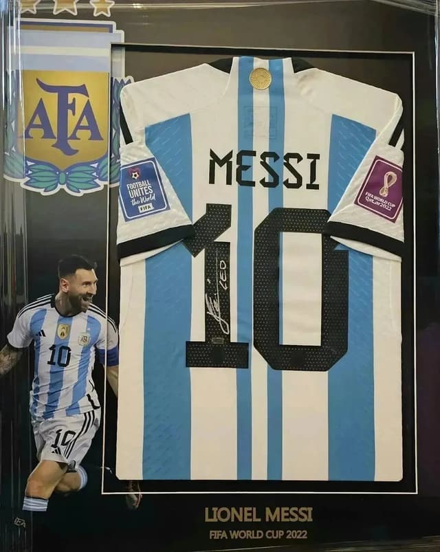 Maglia autografata Lionel Messi Argentina Mondiale 2022