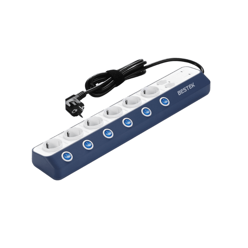 Bestek Ciabatta Elettrica a 6 Prese e 4 USB