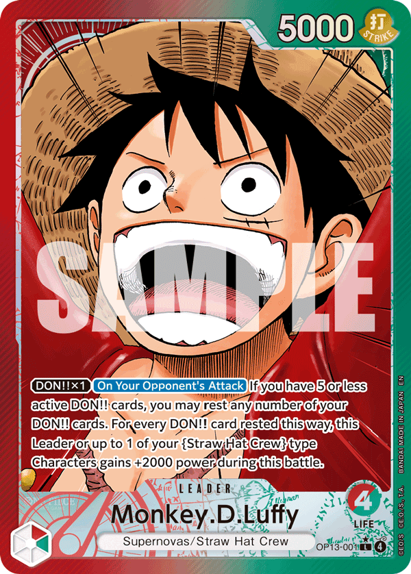 Monkey.D.Luffy OP13-001 Alternate Art Leader – Carrying On His Will