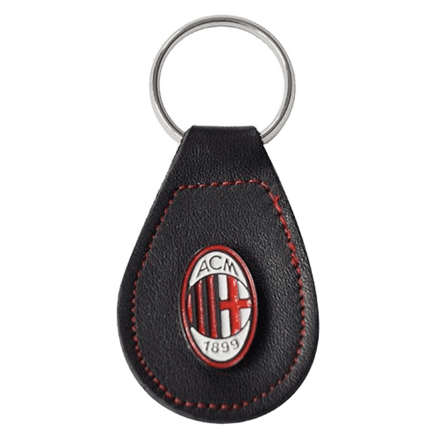Portachiavi AC Milan pelle logo metallo