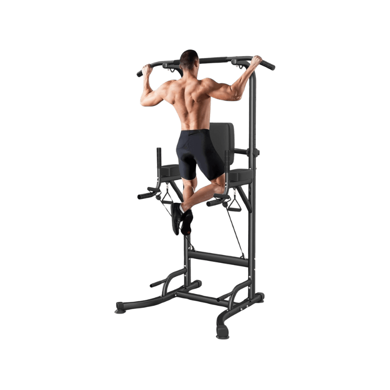 Power Tower Dip Station con Barra per Trazioni