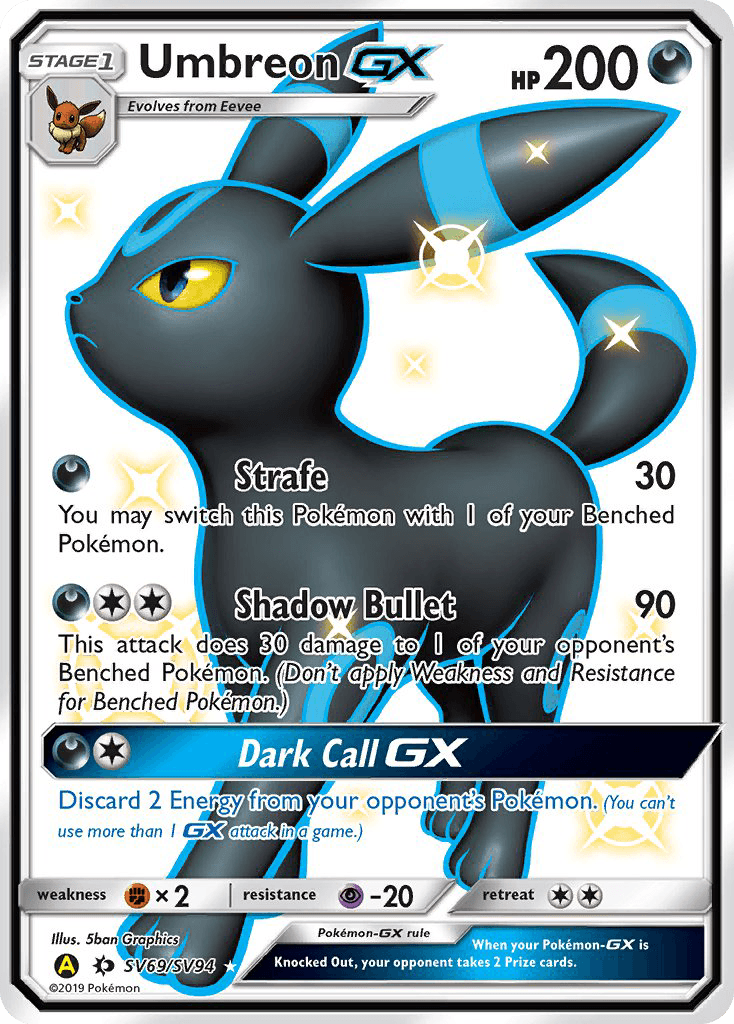 Umbreon-GX SV69/SV94 – Hidden Fates Shiny Vault – EN
