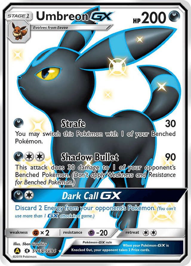 Umbreon-GX SV69/SV94 – Hidden Fates Shiny Vault – EN