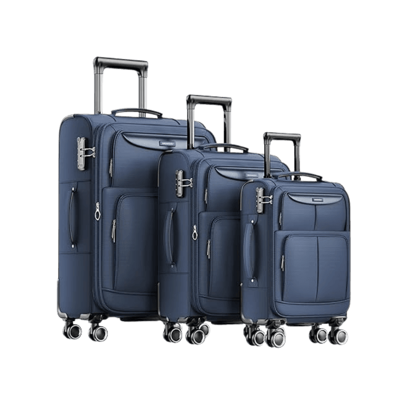 Showkoo Set di 3 Valige di Stoffa con Trolley