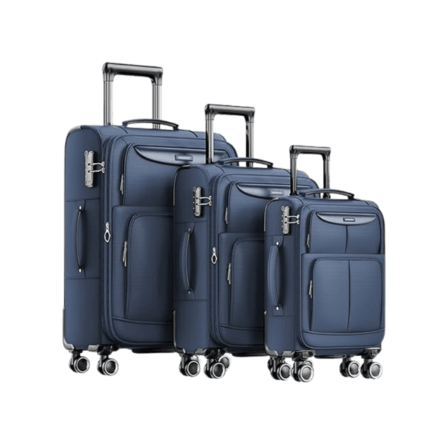Showkoo Set di 3 Valige di Stoffa con Trolley