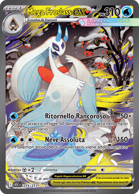 Mega Froslass-ex 275/217 Rara Illustrazione Speciale – Ascesa Eroica – IT
