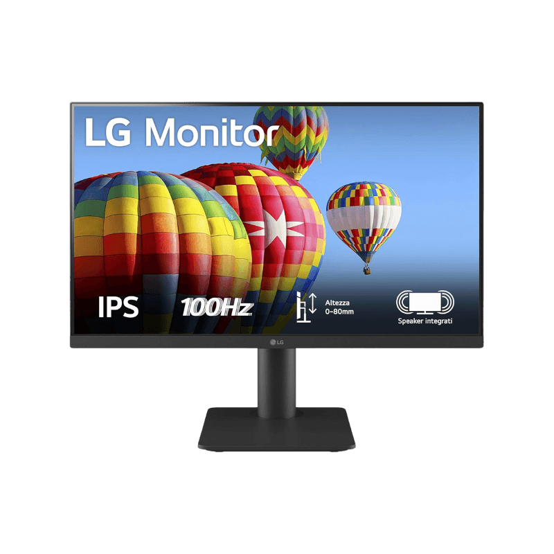 LG 24MS550 Monitor 24" Full HD IPS 100Hz con Altezza Regolabile e Speaker Stereo