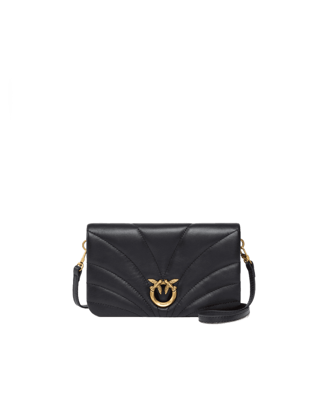 Pochette a tracolla piccola Love Bag Click Horizontal in nappa trapuntata