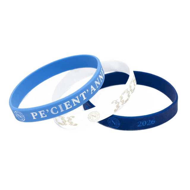 SSC Napoli Set di 3 Braccialetti Cento