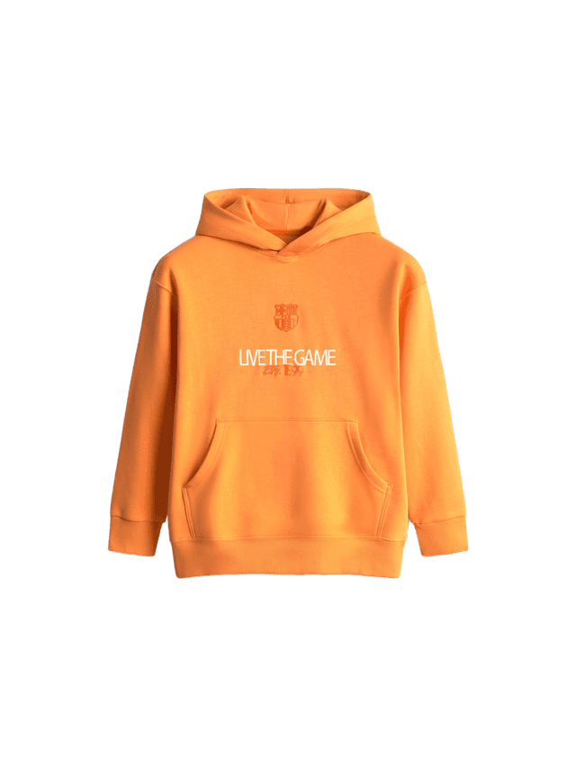 Hoodie Orange Barça Essentials - Junior