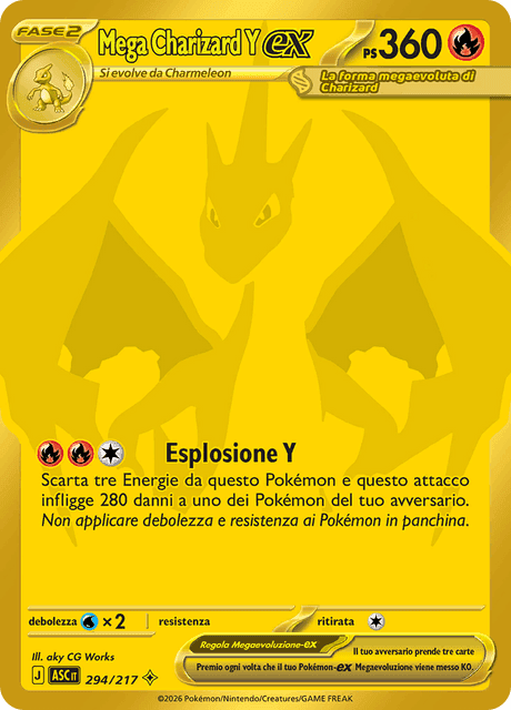 Mega Charizard Y-ex 294/217 Rara Mega Iper – Ascesa Eroica – IT
