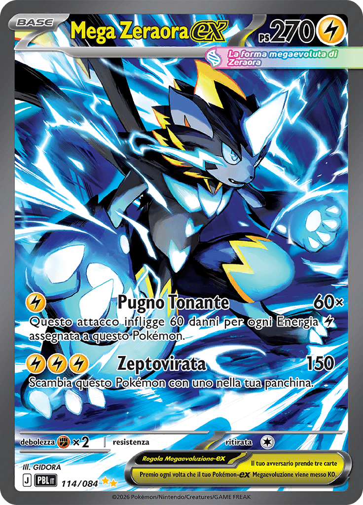 Mega Zeraora-ex 114/084 – Megaevoluzione - Buio Pesto