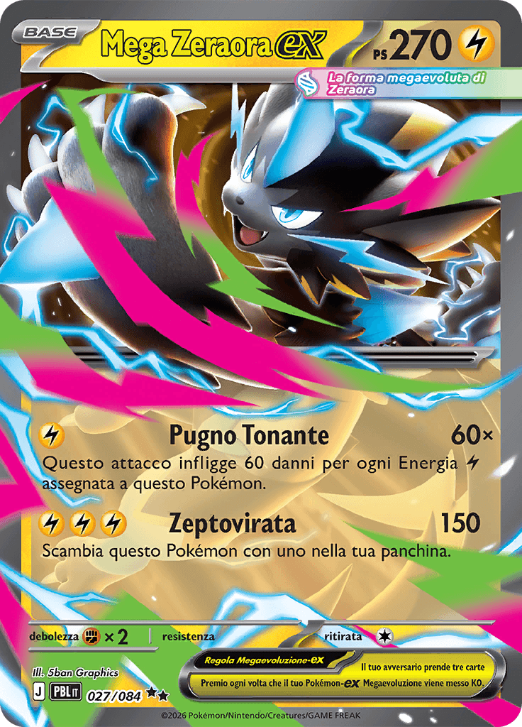 Mega Zeraora-ex 027/084 – Megaevoluzione - Buio Pesto
