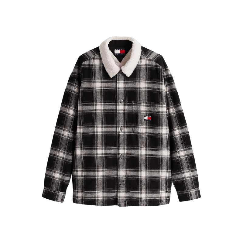 Sopracamicia Relaxed Fit con Colletto in Sherpa