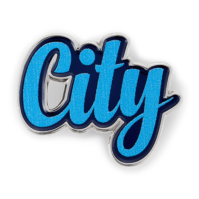 Manchester City 'City' Script Pin Badge