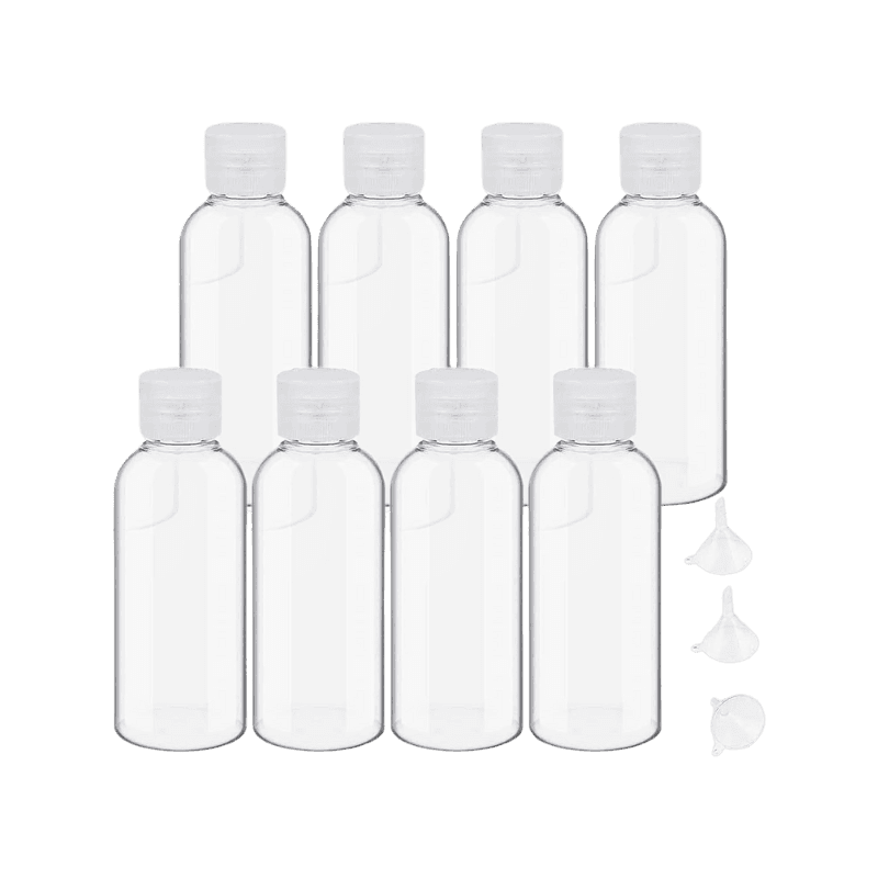 8 Bottiglie da Viaggio in Plastica da 100ml