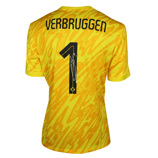 Maglia autografata Bart Verbruggen Olanda Euro 2024
