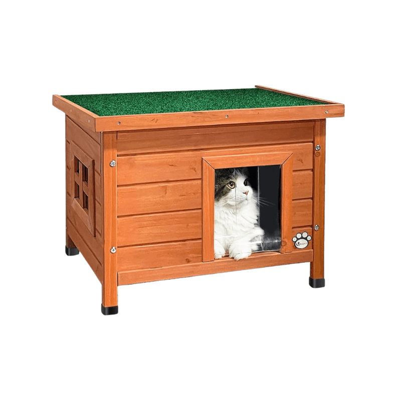 Casetta per Gatti in Legno da Esterno 57 x 45 x 43cm