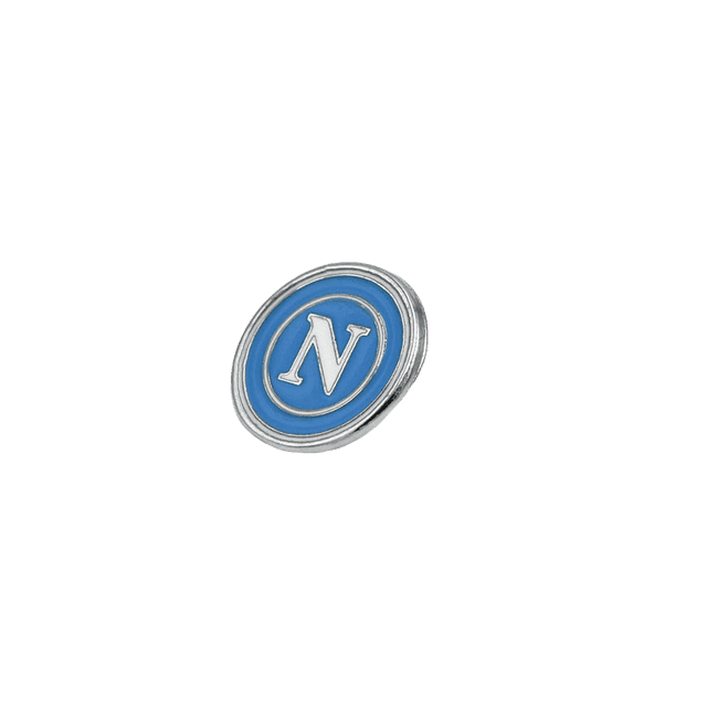 SSC Napoli Distintivo Smaltato Azzurro con Logo Bianco